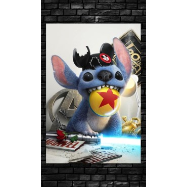 Placa Decorativa Stitch Juguetón Lilo & Stitch Disney Metálica Cuadro Póster HD