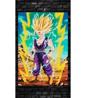 Placa Decorativa Gohan SSJ2 Metálica Cuadro Póster HD