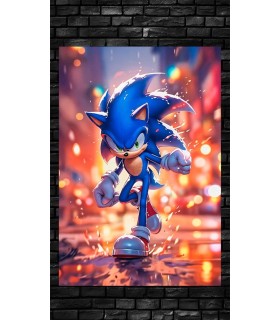 Placa Decorativa Sonic Metálica Cuadro Póster HD