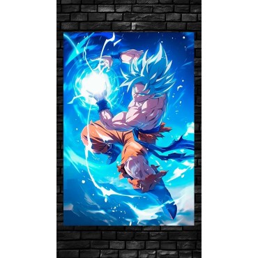 Placa Decorativa Goku SS Blue Metálica Cuadro Póster HD