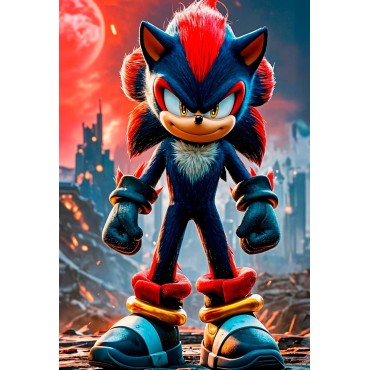 Placa Decorativa Shadow Sonic Metálica Cuadro Póster HD