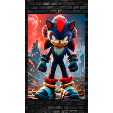 Placa Decorativa Shadow Sonic Metálica Cuadro Póster HD