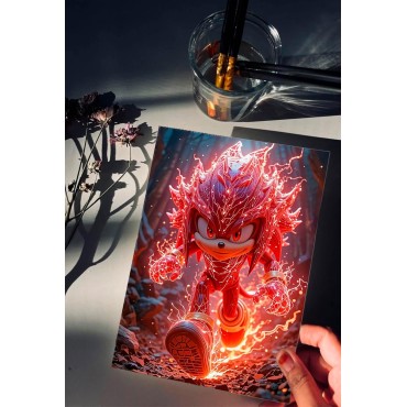 Placa Decorativa Knucles Sonic Metálica Cuadro Póster HD