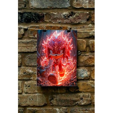 Placa Decorativa Knucles Sonic Metálica Cuadro Póster HD