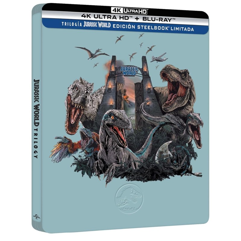 Trilogía Jurassic World (Metal) [4K UHD, Blu-ray] (2015, 2018, 2022)