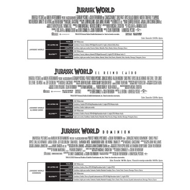Trilogía Jurassic World (Metal) [4K UHD, Blu-ray] (2015, 2018, 2022)