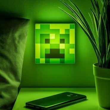 Lámpara Nocturna Creeper Minecraft 10 x 10 cms