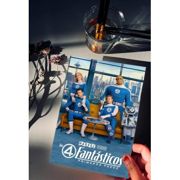 Placa Decorativa Los 4 Fantastiscos Primeros Pasos Marvel Metálica Cuadro Póster HD