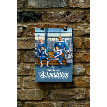 Placa Decorativa Los 4 Fantastiscos Primeros Pasos Marvel Metálica Cuadro Póster HD