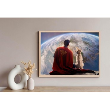 Placa Decorativa Superman & Krypto DC Metálica Cuadro Póster HD