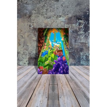 Placa Decorativa Minecraft Metálica Cuadro Póster HD