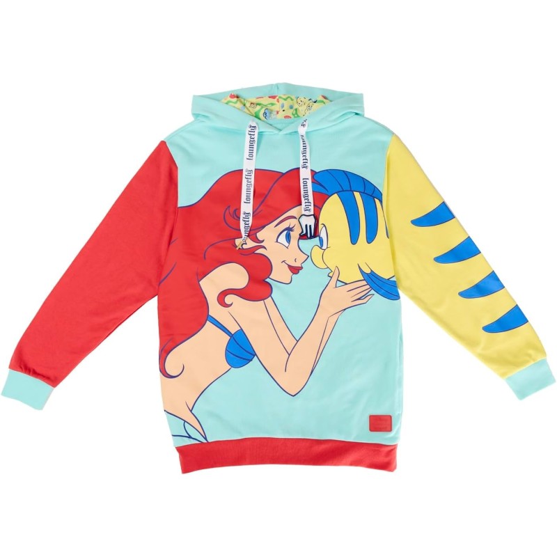 Sudadera Unisex Con Capucha Ariel Y Flounder La Sirenita Disney  M