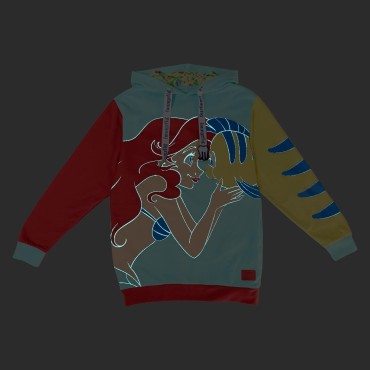 Sudadera Unisex Con Capucha Ariel Y Flounder La Sirenita Disney  M 