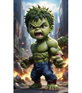 Placa Decorativa Baby Hluk CHIBI Marvel Metálica Cuadro Póster HD