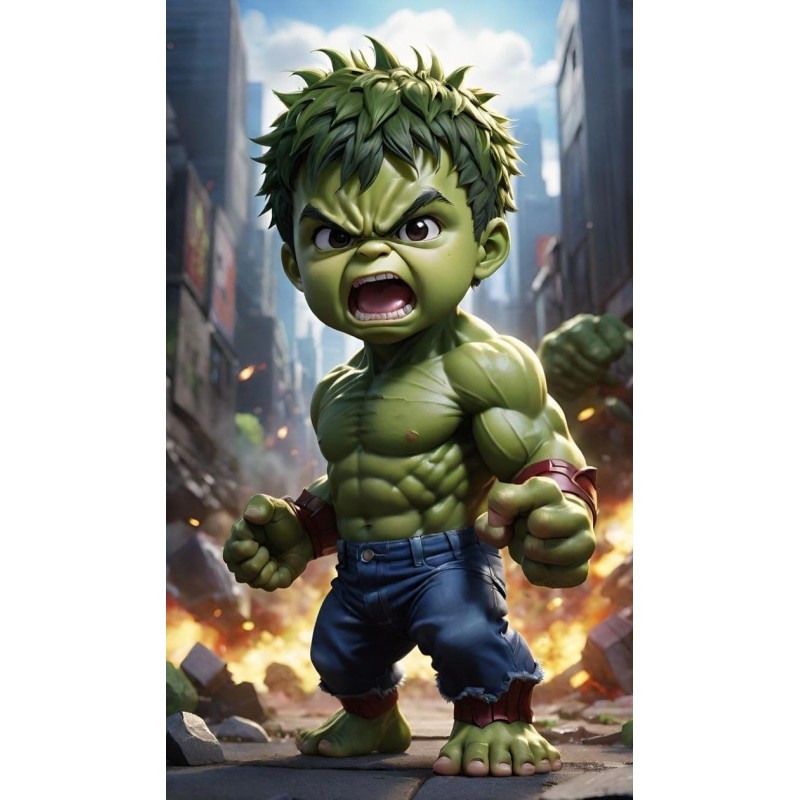 Placa Decorativa Baby Hluk CHIBI Marvel Metálica Cuadro Póster HD