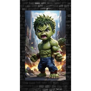 Placa Decorativa Baby Hluk CHIBI Marvel Metálica Cuadro Póster HD
