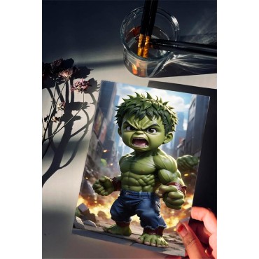Placa Decorativa Baby Hluk CHIBI Marvel Metálica Cuadro Póster HD