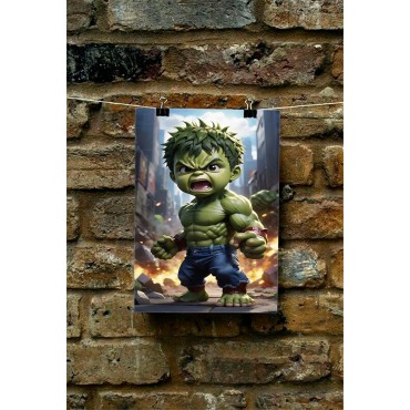Placa Decorativa Baby Hluk CHIBI Marvel Metálica Cuadro Póster HD