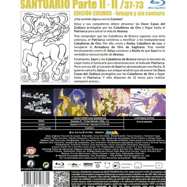 Saint Seiya (Cosmos Edition, Box 2, Saga del Santuario Parte 2, Episodios 37 a 73 ) [Blu-ray] (2014) Saint Seiya: LEGEND of SANC