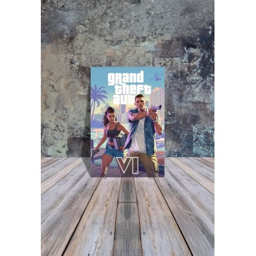 Placa Decorativa GTA VI Grand Theft Auto VI Metálica Cuadro Póster HD