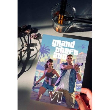 Placa Decorativa GTA VI Grand Theft Auto VI Metálica Cuadro Póster HD