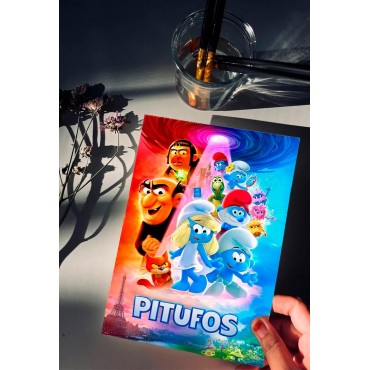 Placa Decorativa Pitufos Metálica Cuadro Póster HD