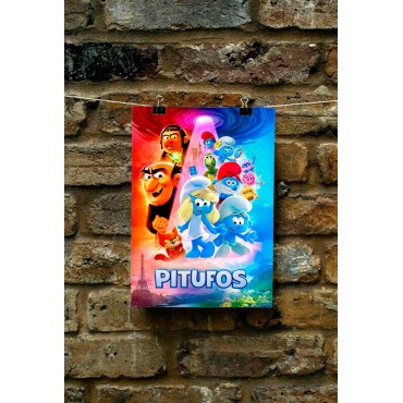 Placa Decorativa Pitufos Metálica Cuadro Póster HD