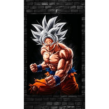 Placa Decorativa Son Goku Ultra Instinto Metálica Cuadro Póster HD