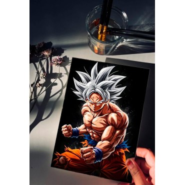 Placa Decorativa Son Goku Ultra Instinto Metálica Cuadro Póster HD
