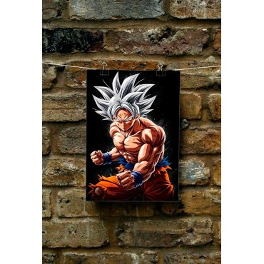 Placa Decorativa Son Goku Ultra Instinto Metálica Cuadro Póster HD