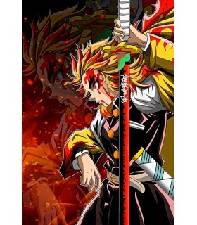 Placa Decorativa Kyojuro Rengoku Metálica Cuadro Póster HD