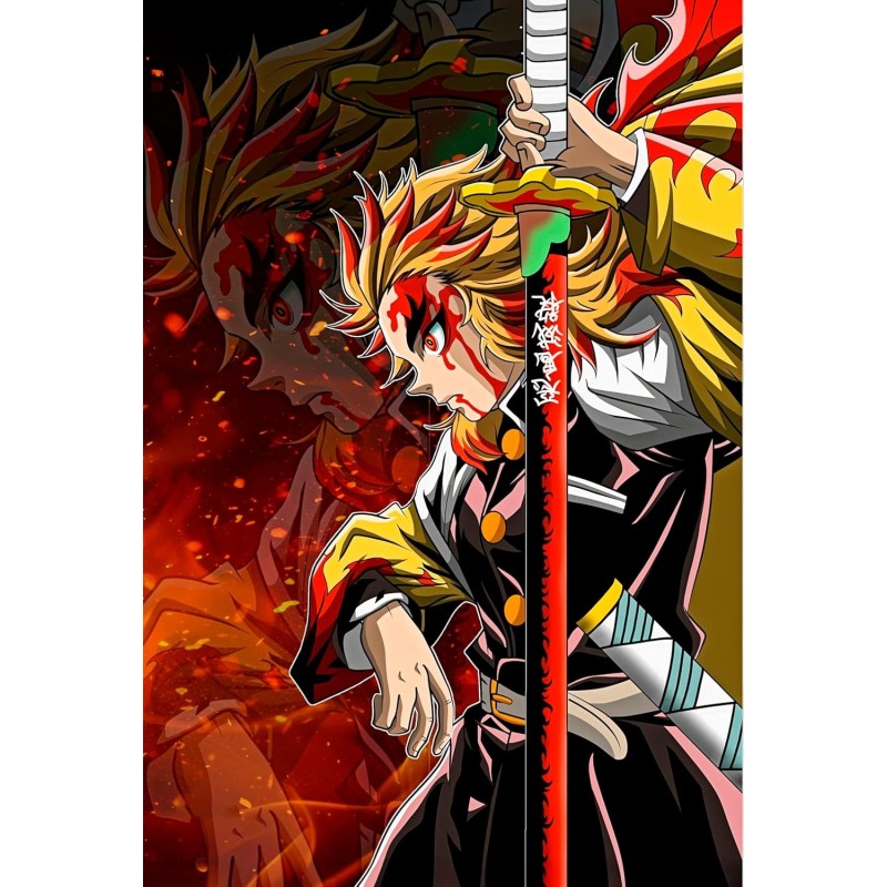 Placa Decorativa Kyojuro Rengoku Metálica Cuadro Póster HD