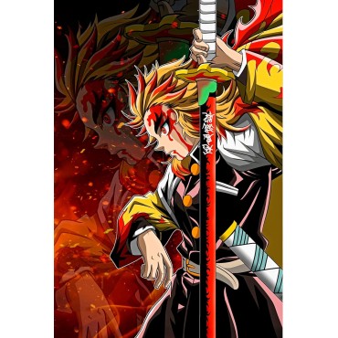 Placa Decorativa Kyojuro Rengoku Metálica Cuadro Póster HD