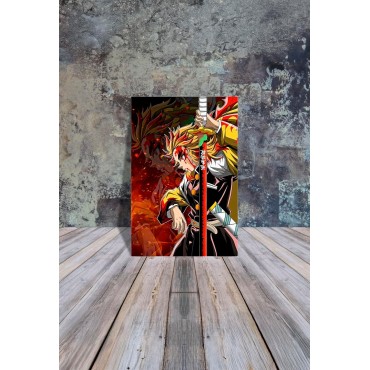 Placa Decorativa Kyojuro Rengoku Metálica Cuadro Póster HD