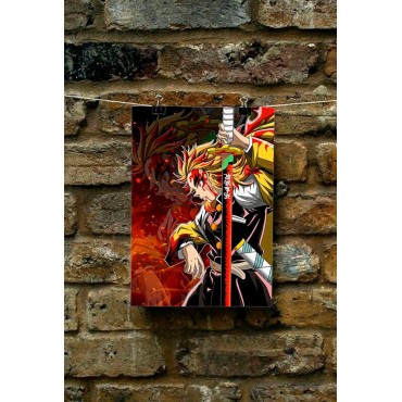Placa Decorativa Kyojuro Rengoku Metálica Cuadro Póster HD