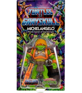 Figura Michelangelo MOTU X TMNT Turtles Of Grayskull Masters Of The Universe Teenage Mutant Ninja Turtles Articulada 14 cms