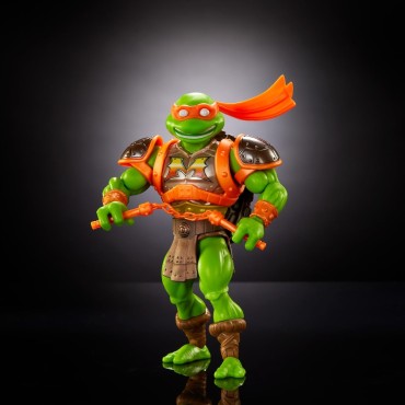 Figura Michelangelo MOTU X TMNT Turtles Of Grayskull Masters Of The Universe Teenage Mutant Ninja Turtles Articulada 14 cms
