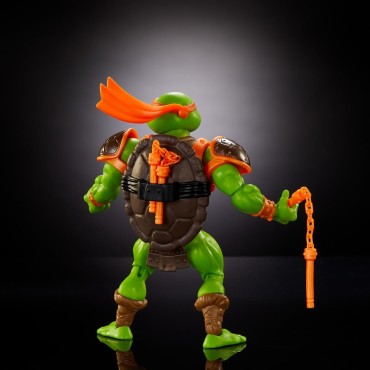 Figura Michelangelo MOTU X TMNT Turtles Of Grayskull Masters Of The Universe Teenage Mutant Ninja Turtles Articulada 14 cms