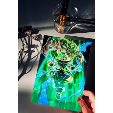 Placa Decorativa Broly SSJ Metálica Cuadro Póster HD