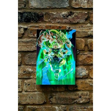 Placa Decorativa Broly SSJ Metálica Cuadro Póster HD
