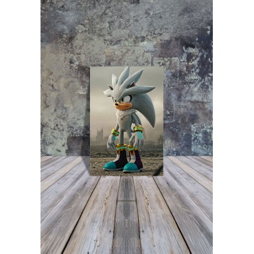 Placa Decorativa Silver Sonic Metálica Cuadro Póster HD