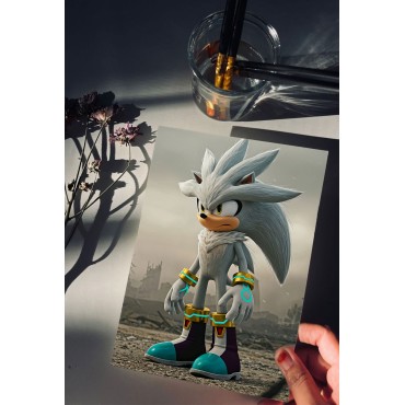 Placa Decorativa Silver Sonic Metálica Cuadro Póster HD