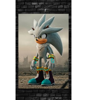 Placa Decorativa Silver Sonic Metálica Cuadro Póster HD