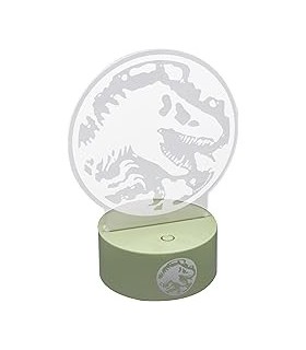 Lámpara LED Stencil Jurassic World Logo Cambia de Color 22 cms