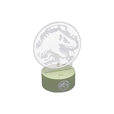 Lámpara LED Stencil Jurassic World Logo Cambia de Color 22 cms