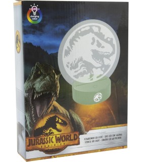 Lámpara LED Stencil Jurassic World Logo Cambia de Color 22 cms