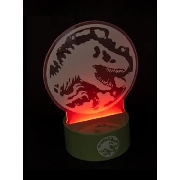 Lámpara LED Stencil Jurassic World Logo Cambia de Color 22 cms