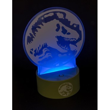 Lámpara LED Stencil Jurassic World Logo Cambia de Color 22 cms