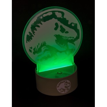 Lámpara LED Stencil Jurassic World Logo Cambia de Color 22 cms