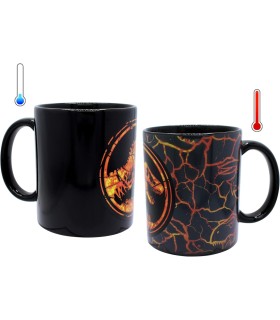 Taza Sensitiva al Calor Logo Jurassic World Cerámica 320 mls